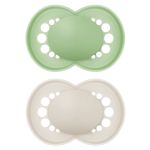 Pacifier 2 Pack Original Pure - Silicone 6-16 M - Green & Beige