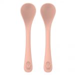 Teething spoon 2-pack made of silicone - monkey - dusky pink