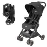 Buggy & travel stroller Lara² with automatic folding, reclining position, up to 22 kg, only 6.3 kg - Essential Black