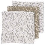 Gauze diaper / muslin cloth / puck cloth - Swaddle - Pack of 3 70 x 70 cm - Cheetah - Taupe