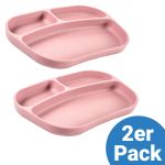 Eating silicone plates 2 pack - Rose
