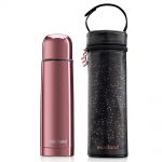 Edelstahl-Isolierflasche inkl. Isoliertasche Deluxe Thermos 500 ml - Rose