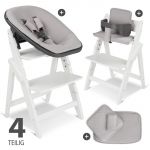 Yippy Newborn Set (4-tlg.) Hochstuhl + Neugeborenen Aufsatz + Sitzkissen + Starter-Set - Snow