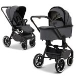 2in1 Resea+ baby carriage with a load capacity of up to 22 kg - pneumatic tires, convertible seat unit, carrycot & telescopic pushchair, - Edition - anthracite