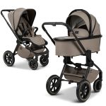 2in1 baby carriage Resea + up to 22 kg load capacity - pneumatic tires, convertible seat unit, carrycot & telescopic pushchair, - Edition - Mud