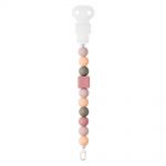 Pacifier chain with silicone beads - Peach
