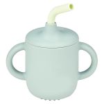 Tazza con cannuccia e manici in silicone - Verde