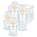 5-piece glass bottle set First Choice Plus with latex teats - Temperature Control