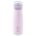 Stainless steel drinking bottle Mini-Me Flip Cup - with bite-proof drinking top 500 ml - flower - lilac