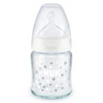 Glas-Flasche First Choice Plus Temperature Control 120 ml + Silikon-Sauger Gr. 1 S - Weiß