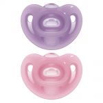 Pacifier 2 Pack Sensitive - Silicone 0-6 M - Purple Pink