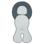 Baby car seat pad with iceberg 4D fabric - cooling for a comfortable seating experience - Grey