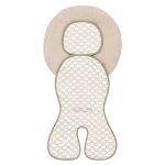 Infant car seat pad with iceberg 4D fabric - cooling for a comfortable seat - sand