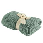 Lightweight and breathable knitted blanket perfect for summer 80 x 100 cm - Eucalyptus