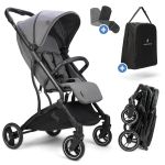 Boogy travel buggy & pushchair up to 22 kg load capacity only 6.8 kg light incl. adapter, rain cover & carry bag - Asphalt