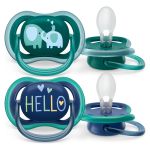 Pacifier 2-pack Ultra Air from 18 M - Elephants / Hello