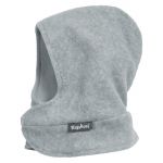 Fleece scarf cap with Velcro closure - Grey Melange - Size 51 / 53