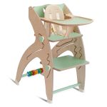 Multifunctional high chair set incl. baby seat, table top, play cube, safety belt - high chair, swing, stairs, learning tower & baby bouncer in one, usable up to 150 kg - green