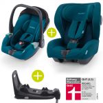 2 in 1 Kindersitz-Set Babyschale Avan & Reboarder Kio inkl. Isofixbase ab Geburt bis 4 Jahre - Select - Teal Green