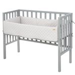 2in1 Beistellbett, Bank & Matratze & Nestchen Roba Style - Silbergrau - Taupe