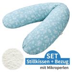 Multi nursing pillow with microbead filling incl. cover 190 cm - Ginkgo