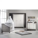 Kinderzimmer Nordic Driftwood 15-tlg. mit 3-türigem Schrank inkl. Textilkollektion Stern Grau