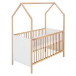 Combination crib house bed Venice beech part solid, unbeandelt 70 x 140 cm - nature white