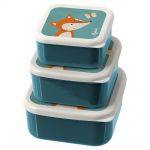 3-tlg. Snackboxen-Set - Fuchs - Blau Orange