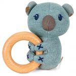 Knitted grasping toy with wood in organic cotton - Koala Kalla