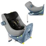 Reboarder-Kindersitz Marie³ i-Size ab Geburt - 4 Jahre (40 cm - 105 cm, 18 kg) 360 ° drehbar inkl. Neugeboreneneinlage, verstellbare Kopfstütze & Isofix - Sesame Grey