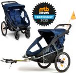 Bicycle trailer and stroller Velo 2 for 2 children (up to 44 kg ) + tow bar - Navy