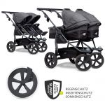 Sibling & twin stroller Duo with air chamber tires - 2x combi unit (tub+seat) + XXL Zamboo accessories - Anthracite
