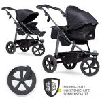 Kombi-Kinderwagen Mono mit Luftkammerreifen - inkl. Kombi-Einheit (Babywanne + Sitz) + XXL-Zamboo Zubehörpaket - Schwarz