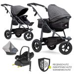 Kombi-Kinderwagen Mono mit Luftreifen, Kombi-Einheit, Babyschale Cabriofix, Isofix-Basis & XXL-Zamboo Zubehör - Premium Anthrazit