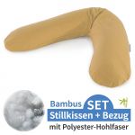 Nursing pillow The Original with polyester hollow fiber filling incl. cover Bamboo 190 cm - amber