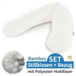 Nursing pillow The Original with polyester hollow fiber filling incl. cover Bamboo 190 cm - Cloud White