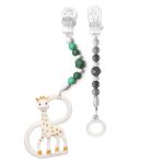 3-piece set teething ring made of natural rubber Sophie la girafe® & pacifier chains set of 2 Grey Green