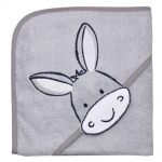 Hooded bath towel 80 x 80 cm - Donkey light grey