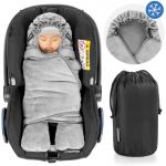 Wrap blanket with feet for infant carrier and car seat - Winter - Grey